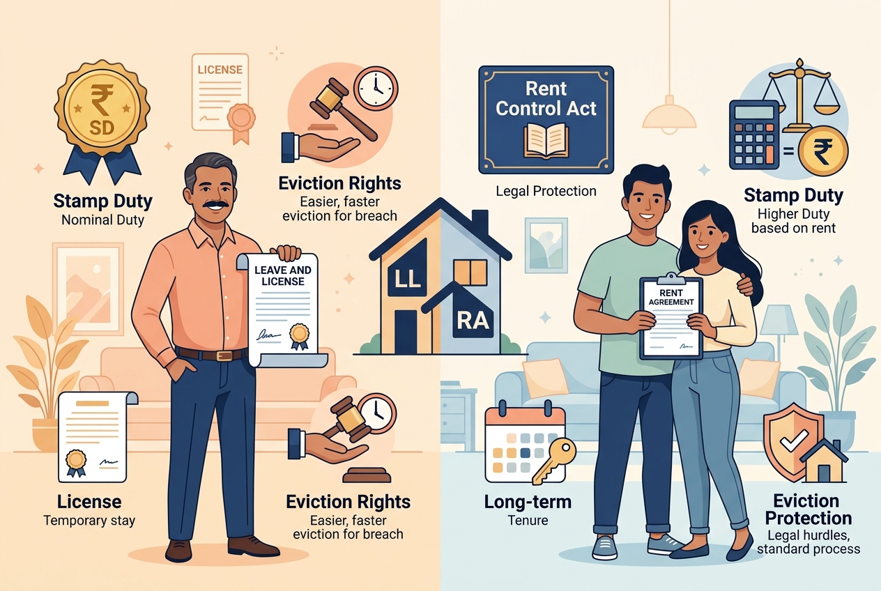 Leave and License vs Rent Agreement India