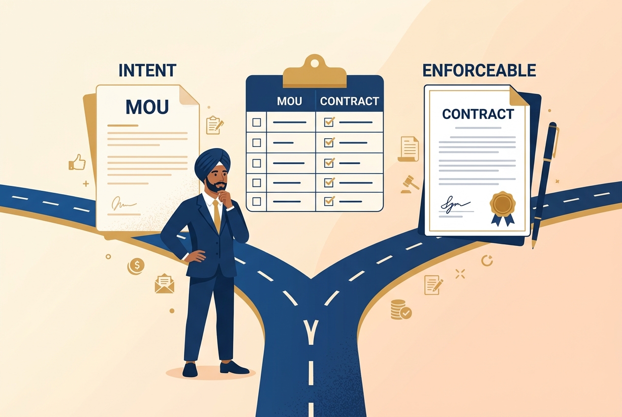 MOU vs Contract When to Use India